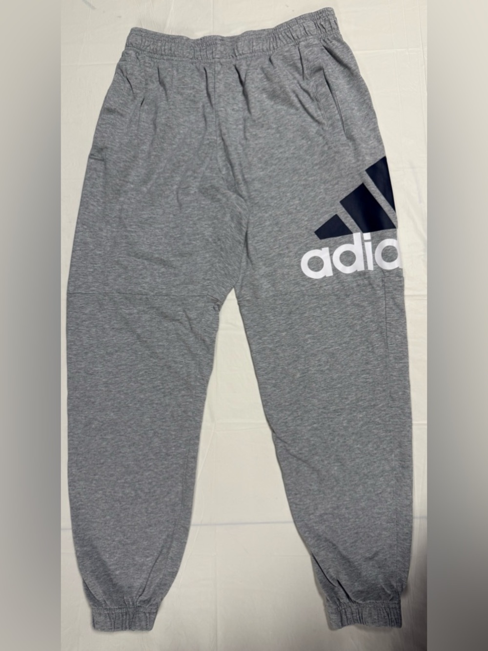 Adidas Gray Logo Jogger Sweatpants Size M Elastic Waist